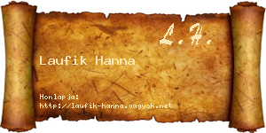 Laufik Hanna névjegykártya